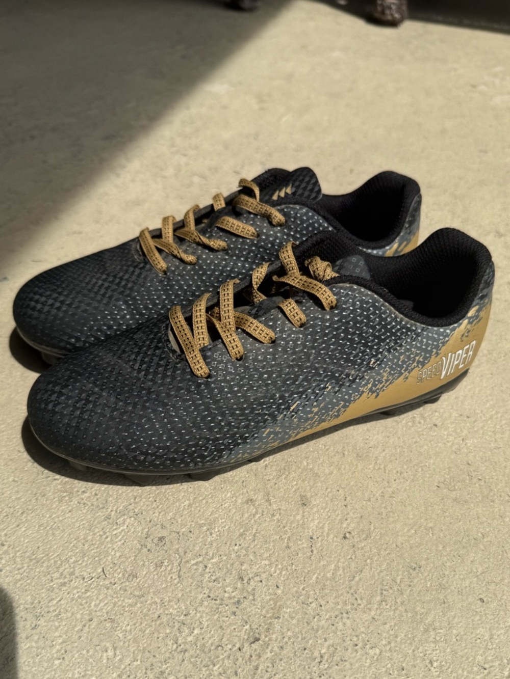 DSG Kids "Speed Viper" Black and Gold Soccer Cleats - Picture 2 of 4